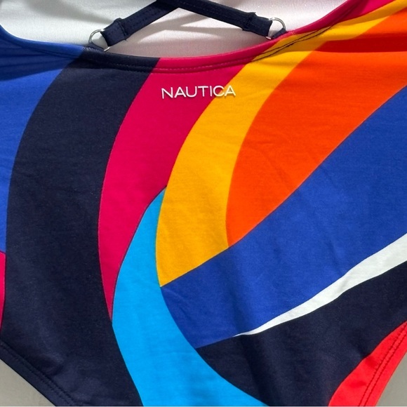 NAUTICA Women’s Multicolor SAILS Printed Cross Back One-Piece Swimsuit Size M - Picture 5 of 6